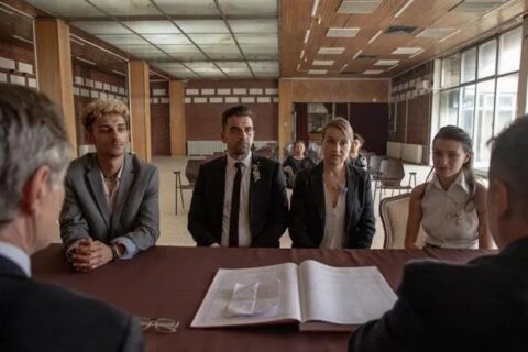 Samson Selim, Anamaria Marinca, Vladimir Tintor, Goran Stolevski, and Sara Klimoska in "Housekeeping for Beginners."