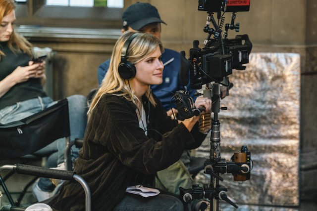 Director Carlson Young on the set of "Upgraded."