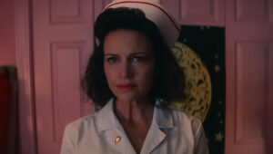 Carla Gugino stars as Janet in "Lisa Frankenstein," a Focus Features release.