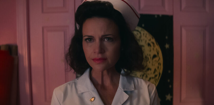 Carla Gugino stars as Janet in "Lisa Frankenstein," a Focus Features release.
