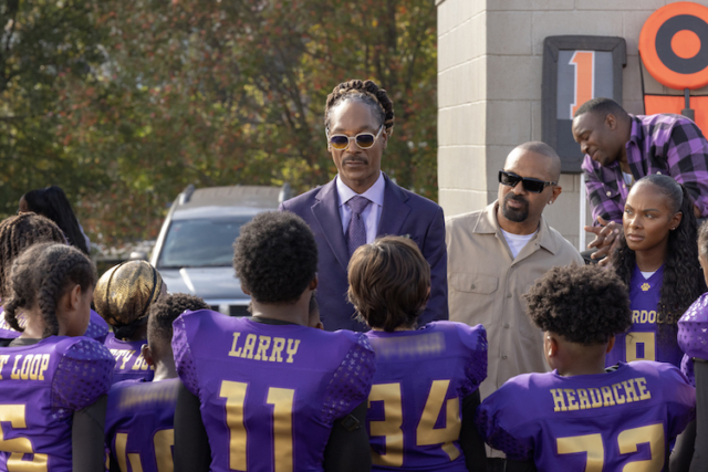 Snoop Dogg, Mike Epps, and Tika Sumpter in "The Underdoggs." Photo by Jacob Kemp/Jacob Kemp - © 2024 METRO-GOLDWYN-MAYER PICTURES INC. All Rights Reserved.