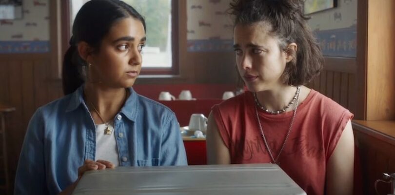 Geraldine Viswanathan and Margaret Qualley in "Drive-Away Dolls."