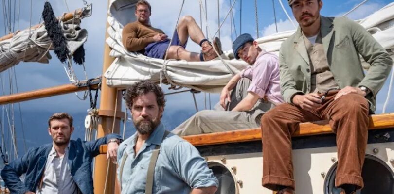 Henry Cavill, Alex Pettyfer, Alan Ritchson, Hero Fiennes Tiffin, and Henry Golding in "The Ministry of Ungentlemanly Warfare."