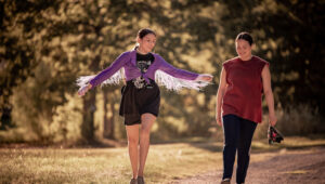 Isabel Deroy-Olson and Lily Gladstone in "Fancy Dance."