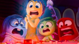 Lewis Black, Tony Hale, Liza Lapira, Amy Poehler, and Phyllis Smith in "Inside Out 2."