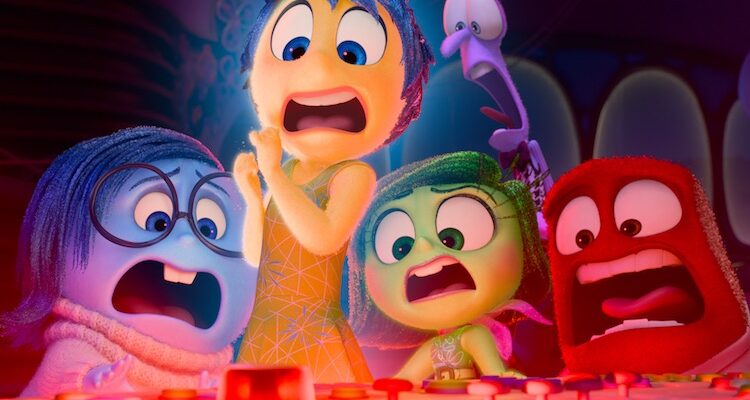 Lewis Black, Tony Hale, Liza Lapira, Amy Poehler, and Phyllis Smith in "Inside Out 2."