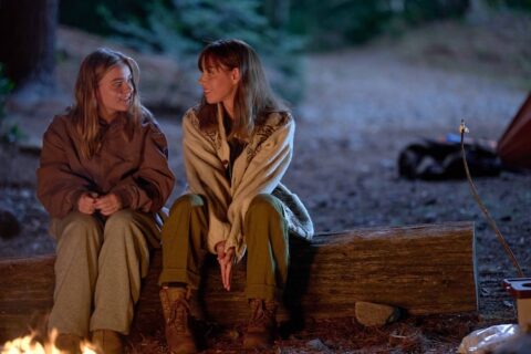 Aubrey Plaza (right) and Maisy Stella in “My Old Ass.” Photo by Shane Mahood.