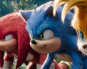 Idris Elba, Colleen O'Shaughnessey, and Ben Schwartz in “Sonic the Hedgehog 3.”