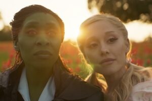 Cynthia Erivo (left) is Elphaba and Ariana Granda is Glinda in "Wicked," directed by Jon M. Chu.