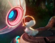 Boone Storm, Lupita Nyong'o, and Kit Connor in “The Wild Robot.”