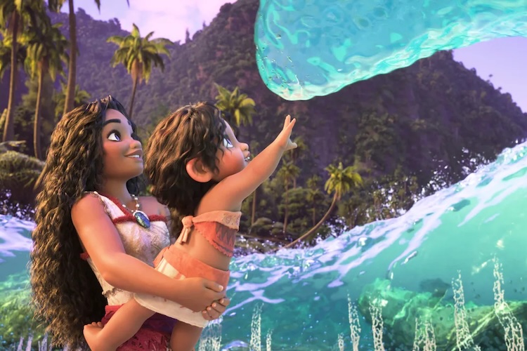 Khaleesi Lambert-Tsuda and Auli'i Cravalho in “Moana 2.”