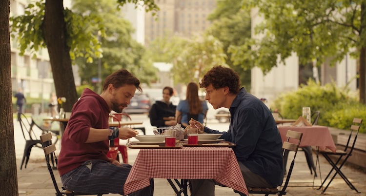 Kieran Culkin and Jesse Eisenberg in “A Real Pain.”