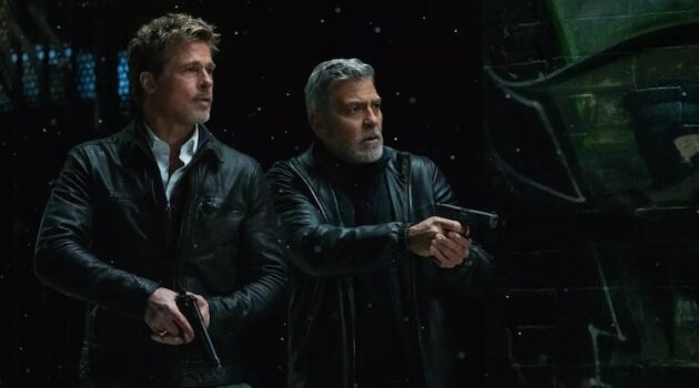 Brad Pitt and George Clooney in “Wolfs.”