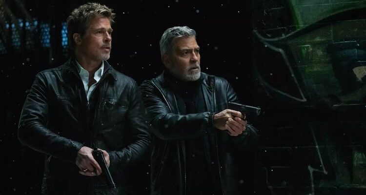 Brad Pitt and George Clooney in “Wolfs.”