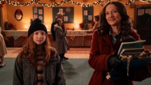 Beatrice Schneider and Judy Greer in "The Best Christmas Pageant Ever."