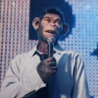 Jonno Davies as Robbie Williams in “Better Man” from Paramount Pictures.