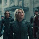 Wyatt Russell, David Harbour, Sebastian Stan, Hannah John-Kamen, Florence Pugh, and John Davis Walker in “Thunderbolts*.” Photo by Marvel Studios/Courtesy of Marvel Studios - © 2024 MARVEL.