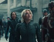 Wyatt Russell, David Harbour, Sebastian Stan, Hannah John-Kamen, Florence Pugh, and John Davis Walker in “Thunderbolts*.” Photo by Marvel Studios/Courtesy of Marvel Studios - © 2024 MARVEL.