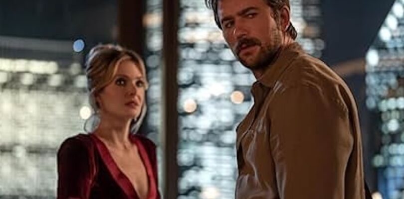 Meghann Fahy and Brandon Sklenar in “Drop.”