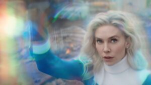 Vanessa Kirby as Sue Storm/Invisible Woman in 20th Century Studios/Marvel Studios' THE FANTASTIC FOUR: FIRST STEPS. Photo courtesy of 20th Century Studios/Marvel Studios. © 2025 20th Century Studios / © and ™ 2025 MARVEL.