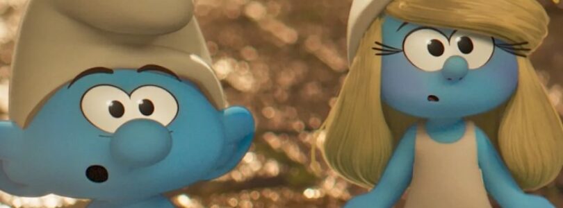 James Corden and Rihanna in “Smurfs.”
