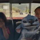 Maia Kealoha (from left) as Lilo, Stitch, and Sydney Agudong as Nani in Disney’s live-action “Lilo & Stitch.”