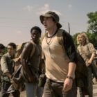 Parker, Joshua Odjick, Cooper Hoffman, Charlie Plummer, Jordan Gonzalez, and David Jonsson in “The Long Walk.”