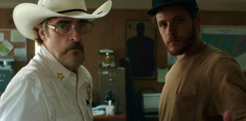 Joaquin Phoenix and Luke Grimes in “Eddington.”