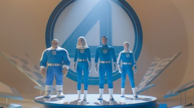 Ebon Moss-Bachrach, Vanessa Kirby, Pedro Pascal, and Joseph Quinn in “The Fantastic Four: First Steps.”