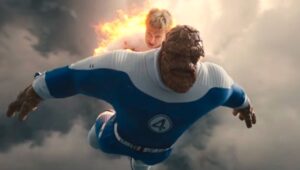 Ebon Moss-Bachrach and Joseph Quinn in “The Fantastic Four: First Steps.”