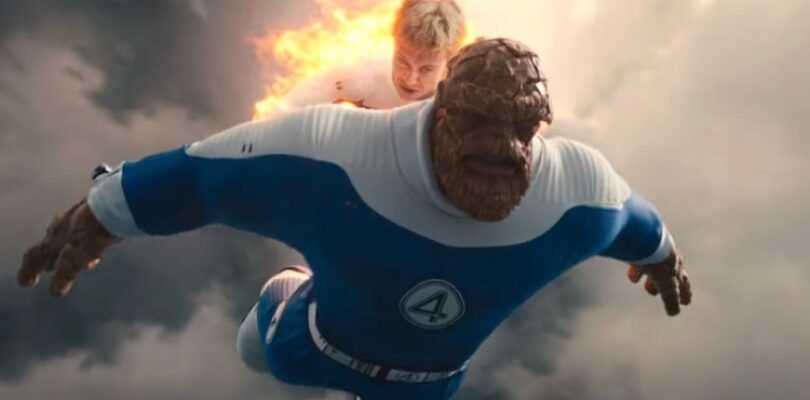 Ebon Moss-Bachrach and Joseph Quinn in “The Fantastic Four: First Steps.”