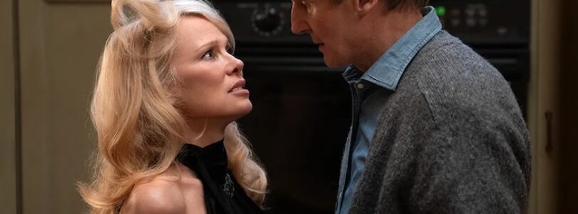 Pamela Anderson and Liam Neeson in “The Naked Gun.”