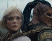 Dimitrius Schuster-Koloamatangi and Elle Fanning in “Predator: Badlands.”