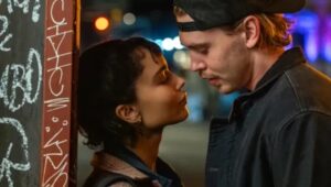 Zoë Kravitz and Austin Butler in “Caught Stealing.