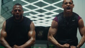 Isaiah White (Marlon Wayans; from left) and Cameron Cade (Tyriq Withers) in HIM, directed by Justin Tipping.
