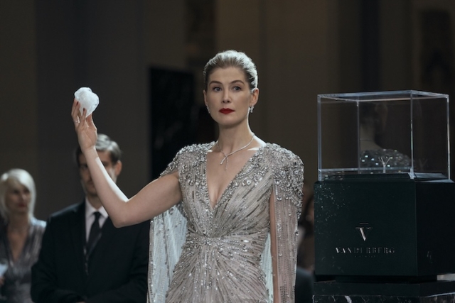 Rosamund Pike as Veronika in “Now You See Me: Now You Don’t.”