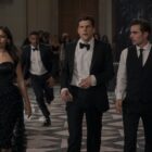 Ariana Greenblatt as June, Jesse Eisenberg as Daniel Atlas, and Dave Franco as Jack Wilder in “Now You See Me: Now You Don’t.”