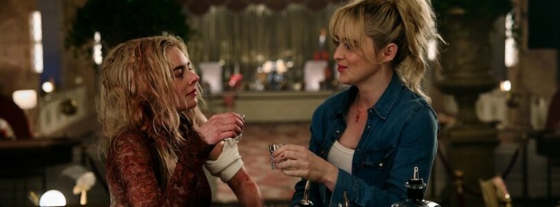 Samara Weaving and Kathryn Newton in READY OR NOT 2: HERE I COME.