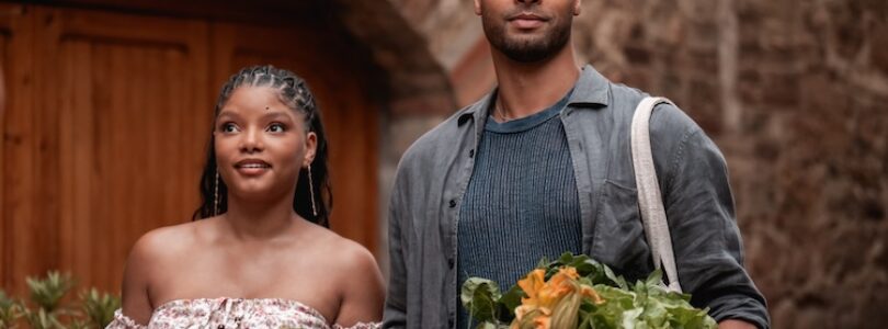 Halle Bailey and Regé-Jean Page in “You, Me & Tuscany.”