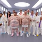 Jason “Wee Man” Acuña, Dave England, Johnny Knoxville, Ehren McGhehey, Chris Pontius, Steve-O, Preston Lacy, Rachel Wolfson, Sean McInerney, Compston Wilson, and Zach Holmes in “Jackass: Best and Last.”