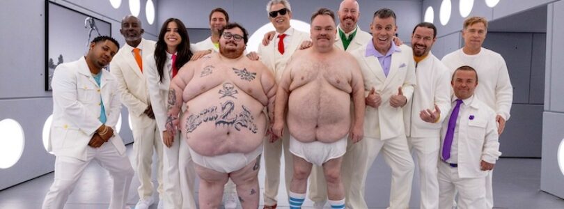 Jason “Wee Man” Acuña, Dave England, Johnny Knoxville, Ehren McGhehey, Chris Pontius, Steve-O, Preston Lacy, Rachel Wolfson, Sean McInerney, Compston Wilson, and Zach Holmes in “Jackass: Best and Last.”