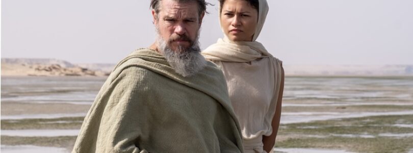 Matt Damon is Odysseus and Zendaya is Athena in “The Odyssey,” written, produced, and directed by Christopher Nolan.