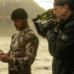 Brad Pitt and Director David Ayer on the set of ""Heart of the Beas"t from Paramount Pictures.