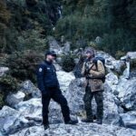 Director David Ayer and Brad Pitt on the set of Heart of the Beast from Paramount Pictures.