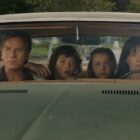 Ewan McGregor, Anne Hathaway, Maisy Stella, and Christian Convery in “The End of Oak Street.”