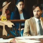 Will Forte, Eric Bauza, and Lana Condor in “Coyote vs. Acme.”