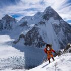 A mountaineer in “The Last First: Winter K2,” premiering October 2, 2026 on Apple TV.