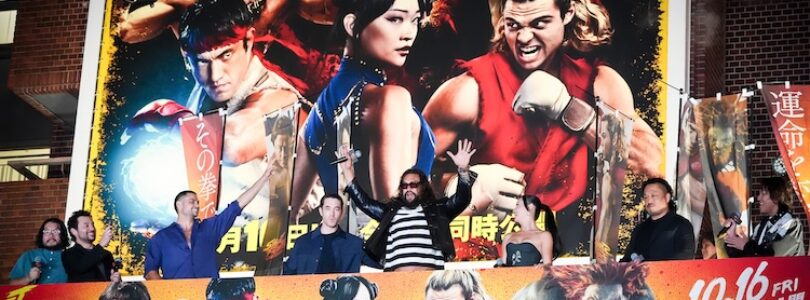 Takayuki Nakayama, Kitao Sakurai, Noah Centineo, Andrew Koji, Jason Momoa, Callina Liang, Hirooki Goto and Eiko Kano attend the "Street Fighter" Trailer Launch Event at Shinjuku PePe Hiroba on September 1, 2026, in Tokyo, Japan. (Photo by Tomohiro Ohsumi/Getty Images for Paramount Pictures).
